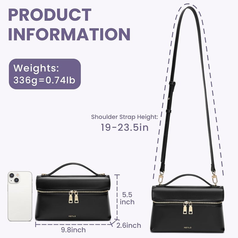 Keyli Women's Top Handle Bag Leather Small Handbags Trendy Designer Crossbody Shoulder Bag for Women Cute Quiet Purses - Image 2